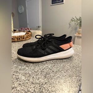 Adidas Women's Black and Coral Sneakers